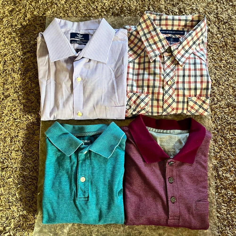 Lot of 4 Men's Large Casual Shirts